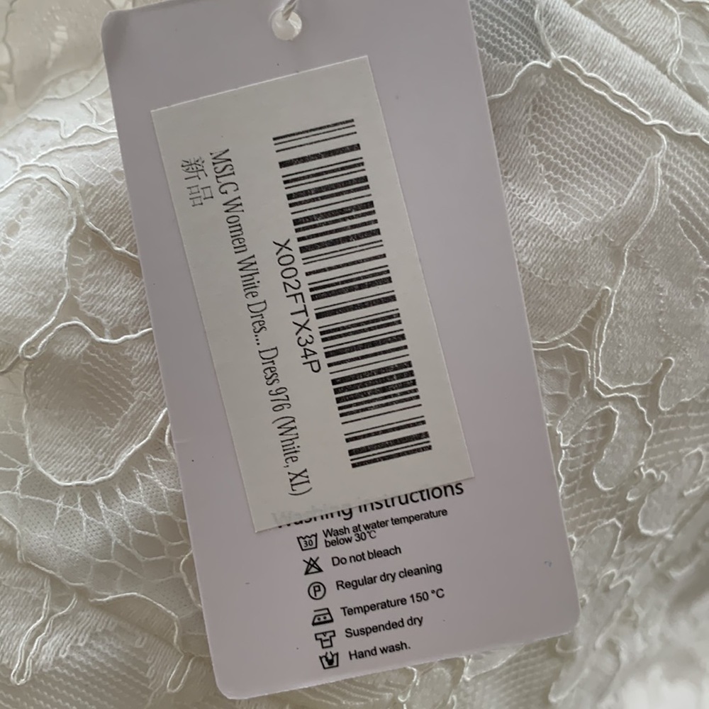 Mslg Round Neck V-Back Wedding Guest Floral Lace A Line Dress NEW - Picture 12 of 14